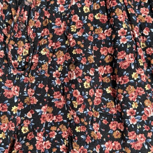 American Eagle Shorts Women Medium Black Pink Micro Floral Flowers Lounge Casual - Picture 4 of 8